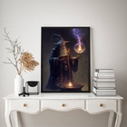 Quadro Decorativo Mago Bruxo 33x24cm Moldura:madeira Preta