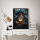 Quadro Decorativo Mago Vidente 24x18cm Moldura:madeira Branca