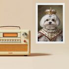 Quadro Decorativo Maltês - Rainha 33x24cm Moldura Branca