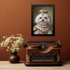 Quadro Decorativo Maltês - Rainha 45x34cm - Com Vidro Moldura