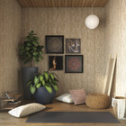 Quadro Decorativo com Vidro e Moldura de Madeira Mandala II Premium Dourado e Preto 60x60cm