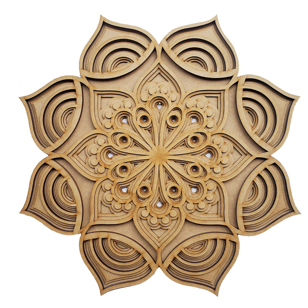 Quadro Decorativo Mandala Mdf Cru - 45cm  Sb32