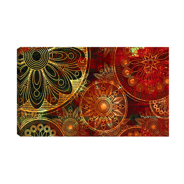 Quadro Decorativo Mandala Vermelha 55x100cm