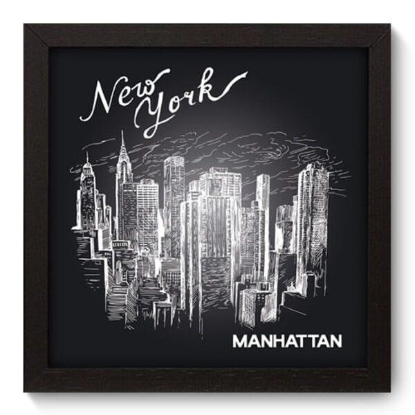 Quadro Decorativo - Manhattan - 22cm X 22cm - 020qdmp