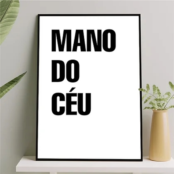 Quadro Decorativo Mano Do Céu 33x24cm Moldura:madeira Preta