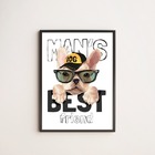 Quadro Decorativo Man's Best Friend 24x18cm Moldura:madeira P