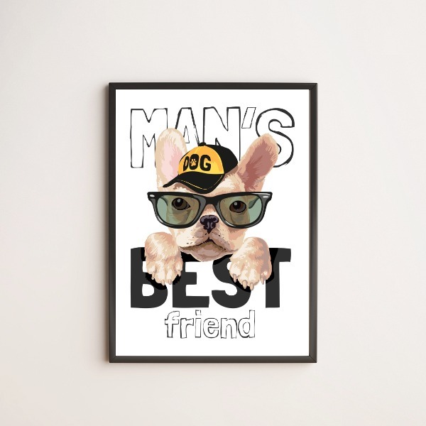 Quadro Decorativo Man's Best Friend 45x34cm A3 (45 X 34)