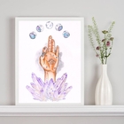 Quadro Decorativo Mão Astral 33x24cm - Com Vidro Moldura:made