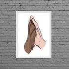 Quadro Decorativo Mão E Pata 24x18cm - Com Vidro Moldura:made