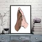 Quadro Decorativo Mão E Pata 33x24cm - Com Vidro Moldura:made