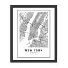 Quadro Decorativo Map New York Preto E Branco