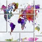 Quadro Decorativo Mapa Colorido Moderno Varias Peças