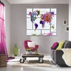 Quadro Decorativo Mapa Colorido Moderno Varias Peças