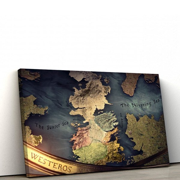 Quadro Decorativo Mapa Game Of Thrones 100x50cm Leroy Merlin