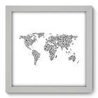 Quadro Decorativo - Mapa Mundi - 22cm X 22cm - 009qngab