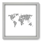 Quadro Decorativo - Mapa Mundi - 33cm X 33cm - 009qngbb