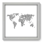 Quadro Decorativo - Mapa Mundi - 33cm X 33cm - 085qdgb