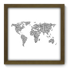 Quadro Decorativo - Mapa Mundi - 33cm X 33cm - 085qdgm