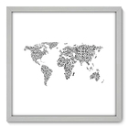 Quadro Decorativo - Mapa Mundi - 50cm X 50cm - 009qngcb