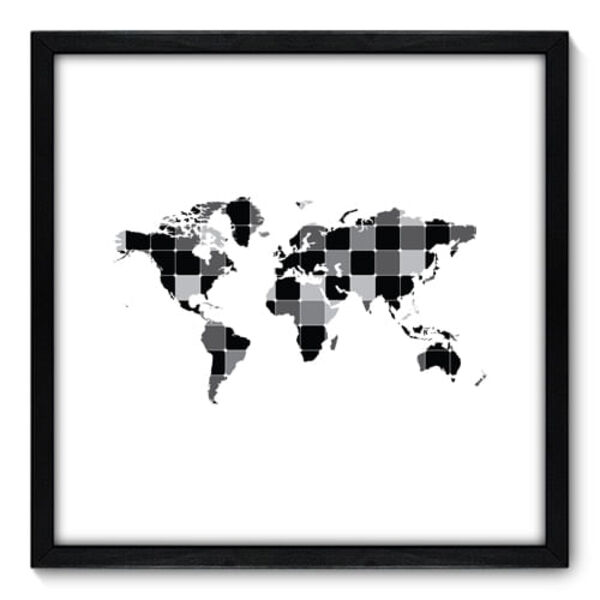 Quadro Decorativo - Mapa Mundi - 50cm X 50cm - 098qndcp