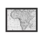Quadro Decorativo Mapa Mundi Africa Preto E Branco
