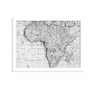 Quadro Decorativo Mapa Mundi Africa Preto E Branco