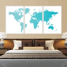 Quadro Decorativo Mapa Mundi Azul Gold - Branca