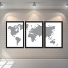 Quadro Decorativo Mapa Preto E Branco Moderno