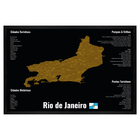 Quadro Decorativo Mapa Rio de Janeiro Preto 60x90cm