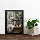 Quadro Decorativo Máquina De Costura Retrô 45x34cm - Com Vidr
