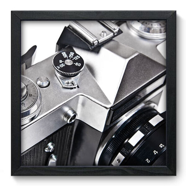 Quadro Decorativo - Máquina Fotográfica - 33cm X 33cm - 010qn
