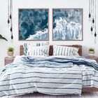 Quadro Decorativo Mar Aquarela Azul 50x70 Quarto Sala