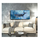 Quadro Decorativo Mar Praia Baleia 55x100cm