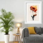 Quadro Decorativo Margarida Aquarela 60x48cm Moldura Branca