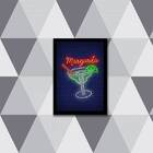 Quadro Decorativo Margarita Simulando Neon 24x18cm - Com Vidr