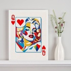 Quadro Decorativo Marilyn Monroe Carta Baralho 33x24cm - Com