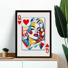 Quadro Decorativo Marilyn Monroe Carta Baralho 45x34cm Moldur