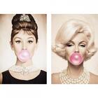 Quadro Decorativo Marilyn Monroe E Audrey Hepburn Chiclete 2
