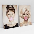 Quadro Decorativo Marilyn Monroe E Audrey Hepburn Chiclete 2