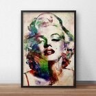 Quadro Decorativo Marilyn Monroe Rosto 40x60cm Preto