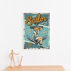 Quadro Decorativo Marinheira Vintage 33x24cm Moldura Preta