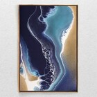 Quadro Decorativo Mármore Azul  Com Moldura E Sem Vidro 100x1