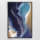 Quadro Decorativo Mármore Azul  Com Moldura E Sem Vidro 100x1