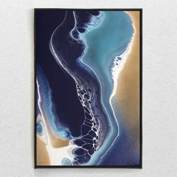 Quadro Decorativo Mármore Azul  Com Moldura E Sem Vidro 100x1