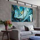 Quadro Decorativo Mármore Ônix Azul  Abstrato