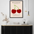 Quadro Decorativo Matisse Cerejas  - 70x50cm Moldura Branca