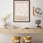 Quadro Decorativo Matisse Coral Terra  - 70x50cm Moldura Preta