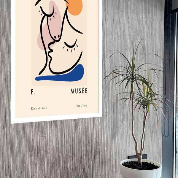 Quadro Decorativo Matisse Cubism De Cristal  - 70x50cm Moldur