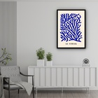 Quadro Decorativo Matisse Le Corail  - 70x50cm Moldura Branca