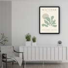 Quadro Decorativo Matisse Sage Green  - 70x50cm Moldura Branca